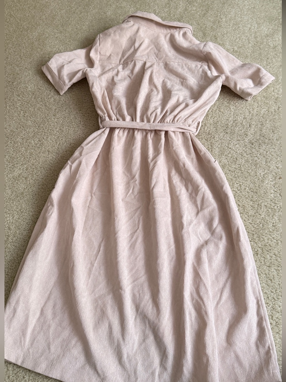 Monteau LA Button-Front Midi Shirt Dress with Waist Tie | Corduroy - Picture 5 of 6